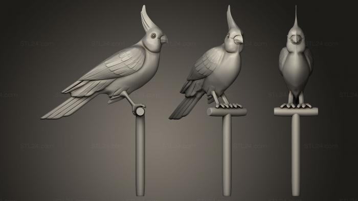 Статуэтки птицы (Попугай на насесте, STKB_0058) 3D модель для ЧПУ станка